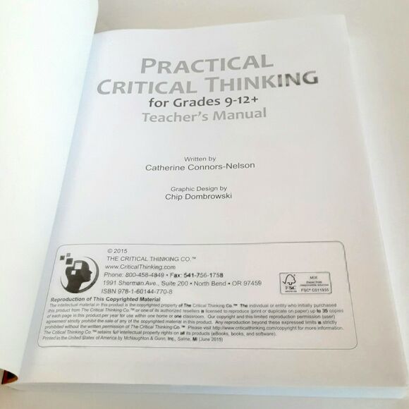 Practical Critical Thinking Grades 9-12+ Teachers Guide Catherine Conners-Nelson - Picture 5 of 11
